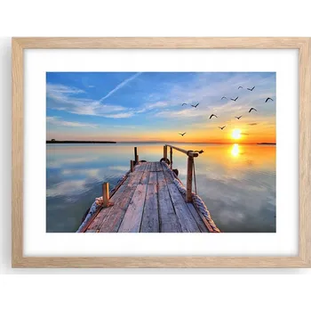 Obraz Obraz plakát v rámu světlý dub do obýváku 40x30 krajina foto na zeď