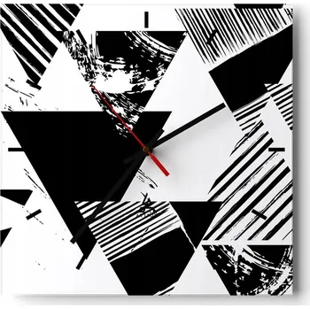 Hodiny Velké nástěnné hodiny 40x40 Abstrakce Skleněné tiché hodiny