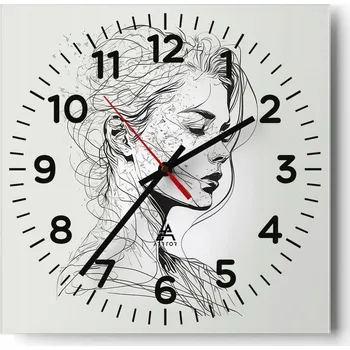 Hodiny Nástěnné hodiny do obýváku 40x40 Žena Bezhluké hodiny na skle Tiché