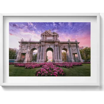 Obraz Závěsný obraz rámeček bílé barvy Dveře Alcala Madrid Španělsko 70x50 cm