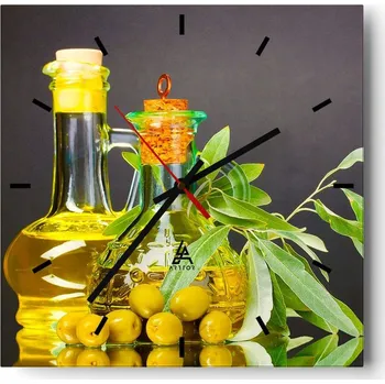 Hodiny Velké nástěnné hodiny 40x40 cm - Gastronomie - Skleněné hodiny - Tichý chod