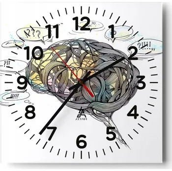 Hodiny Nástěnné hodiny do obýváku 40x40 Abstrakce Tiché hodiny Skleněné hodiny Bez hlučnosti