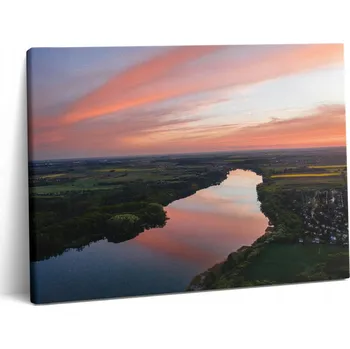 Obraz Obraz Canvas Plátno Rám Ze Dřeva Do Posilovny Pohled Z Ptačí Perspektivy Na Jezero