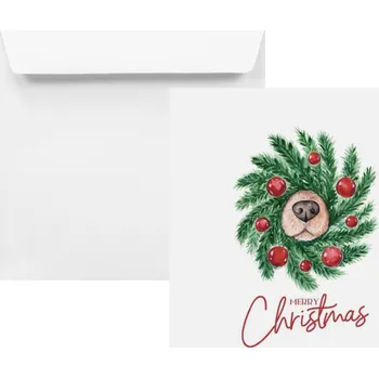 Obálka Vánoční obálky čtvercové bílé s potiskem klopa Vánoce 25 Ks