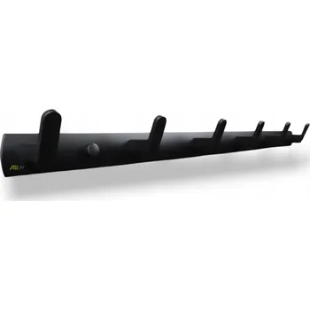 Věšák Věšák na oblečení do předsíně, hliníkový, se 6 háčky LOFT, černý.