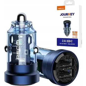 RYCHLÁ AUTOMOBILOVÁ NABÍJEČKA 2X USB RYCHLÉ NABÍJENÍ QC 3.1A 15W RECCI