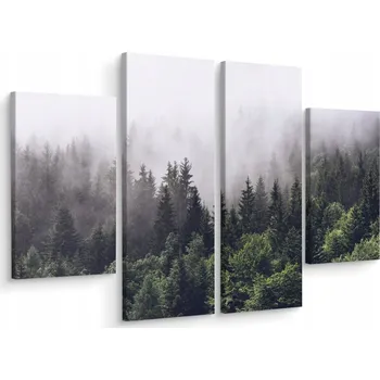 Obraz Obraz Čtyřdílný LES V MLZE Stromy Krajina 200x150