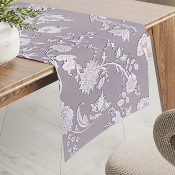 ubrus Dekorační běhoun na stůl PM-045 Zámecké květy na pastelově fialovém 20x160 cm