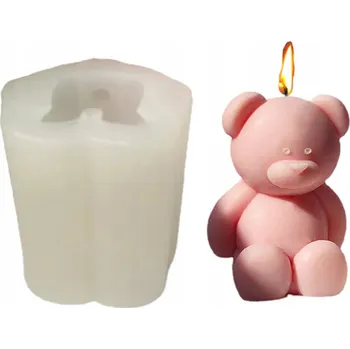 Výroba svíčky Silikonová forma na vosk do svíček MEDVÍDEK
