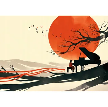 Plakát Plakát 29,7x21 cm Pianistka