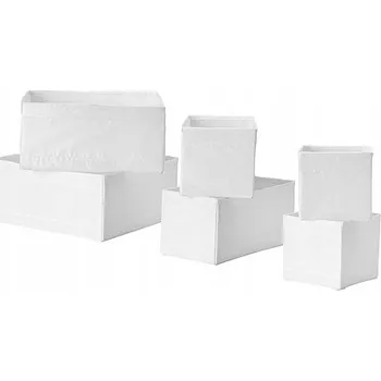 Úložný box IKEA SKUBB sada organizérů, krabic a úložných boxů do komody, 6 ks, bílá