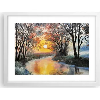 Obraz Obraz plakát v bílém rámu do obýváku 40x30 krajina foto na zeď