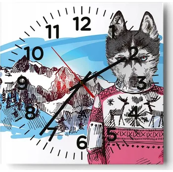 Hodiny Kuchyňské nástěnné hodiny 30x30 Abstrakce Skleněné hodiny do obýváku Moderní Tiché