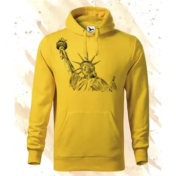 Dámská mikina Mikina - Socha Svobody Barva: Žlutá (04), Velikost: 3XL, Střih: Pánské