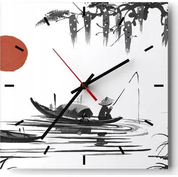 Hodiny Velké nástěnné hodiny 40x40 Abstrakce Skleněné tiché hodiny