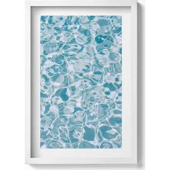 Obraz Obraz v bílém rámu na zeď: Modrá průzračná voda, 40x60 cm