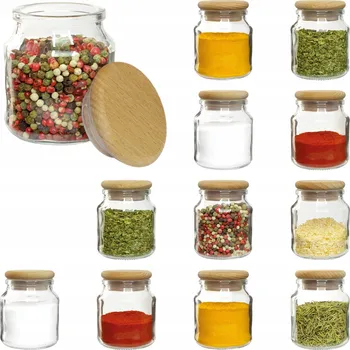 Sklenice Kořenky s dřevěnými víčky, 12 ks 200 Ml