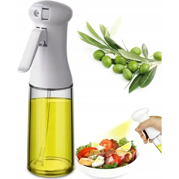 Nádoba na olej a ocet Rozprašovač na Olej Bílý z Tlustého Skla Objem 200 Ml Pro Fritézy