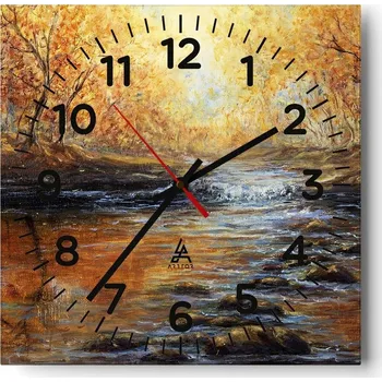 Hodiny Nástěnné hodiny do obýváku 40x40 Krajina Bezhluczne Skleněné hodiny Tiché