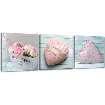 Obraz Obraz kompozice Dvě růžová srdce 120x40