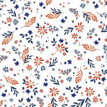 JARNÍ KVÍTKY Dekorační látka OXFORD, VODĚODOLNÁ 145 cm, tmavě modrá