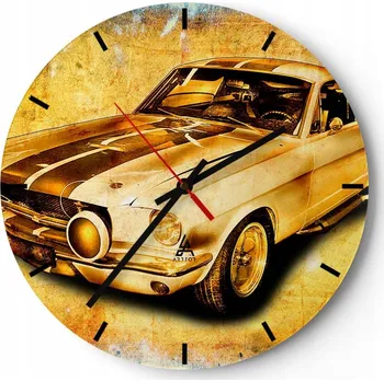 Hodiny Nástěnné hodiny do kuchyně 30x30 Motorismus Skleněné hodiny do obýváku Tiché