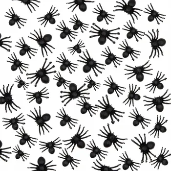 Party dekorace UMĚLÍ PAVOUCI konfety černé PAVOUK dekorace HALLOWEEN 100 ks