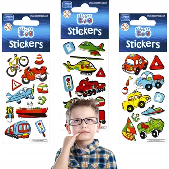 samolepka SADA nálepek DOPRAVNÍ PROSTŘEDKY Auto Letadlo samolepky MOTIVAČNÍ