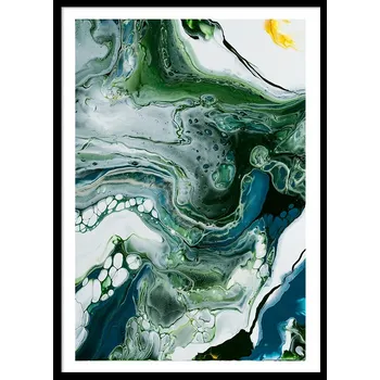 Obraz OBRAZ PLAKÁT V RÁMU 73x53cm abstrakce akvarely abstraktní mramor P2431