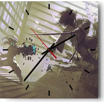 Hodiny Nástěnné hodiny do kuchyně 30x30 Fantasy Stylové hodiny na skle Loft Tiché