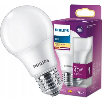 Žárovka LED žárovka E27 A60 4,2W = 40W 470lm 2700K Teplá Bílá PHILIPS