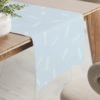 ubrus Dekorační běhoun na stůl PM-063 Konfety na pastelově modrošedém 20x120 cm