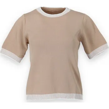 Dámský svetr Elegantní svetřík kr. rukáv 24001 Latino Paris barva: hnědá-camel