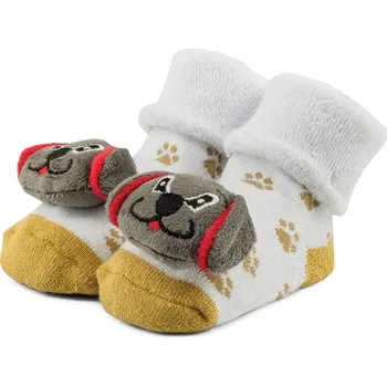 Bavlněné ponožky pro miminka s chrastítkem, velikost 6-12 měsíců, s ABS