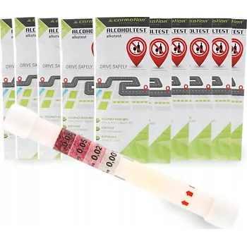 Alkohol tester ALKOTEST ALKOHOL TESTER JEDNORÁZOVÝ S BALÓNKEM A ATESTEM 0,08 PROMILE SADA 10 KS