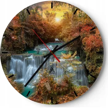 Hodiny Velké nástěnné hodiny 40x40 Krajina Skleněné hodiny Kulatý Tiché