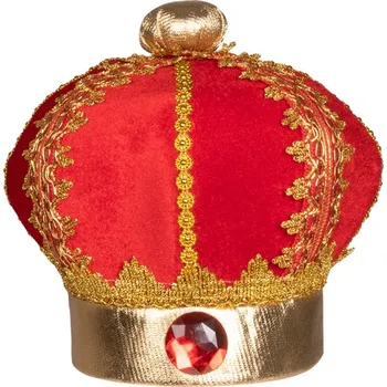 Pokrývka hlavy Královská koruna/čepice pro děti červená na Vánoční hru/Besídku