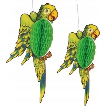 Party dekorace PAPÍROVÁ DEKORACE ZELENÍ PAPOUŠCI 2 KS