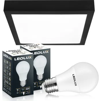 Stropní Svítidlo čtvercový LEDLUX 27,5 x 27,5 cm bílý, černý