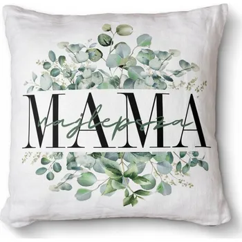 Obraz Pohodlný dekorativní foto polštář s potiskem 40x40 - Nejlepší maminka, motiv listí