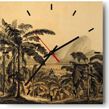 Hodiny Velké nástěnné hodiny 40x40 Krajina Skleněné hodiny Tiché