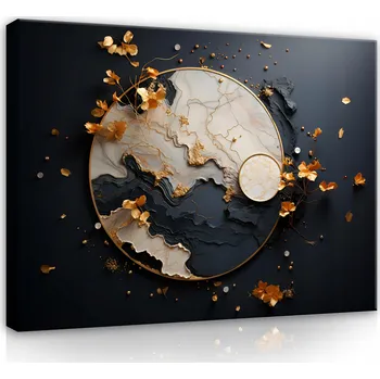 Obraz Obraz ABSTRAKCE MRAMOR ČERNÝ na plátně na zeď do obýváku ložnice 120x80