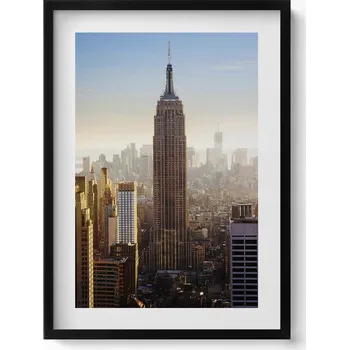 Obraz Ozdobný nástěnný obraz v rámu s grafikou Mrakodrapy New Yorku USA 50x70 cm