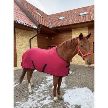 Deka pro koně Odpocovací deka HKM London - s křížovým zapínáním, vínová , 115 cm