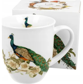 Hrnek ptáci páv 400 ml Ptačí svět porcelán dárkový DUO