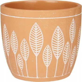 Květináč OBAL NA KVĚTINÁČ NA TERAKOTOVÝ KVĚTINÁČ LEAVES, Ø 17.5 CM, IBERGARDEN