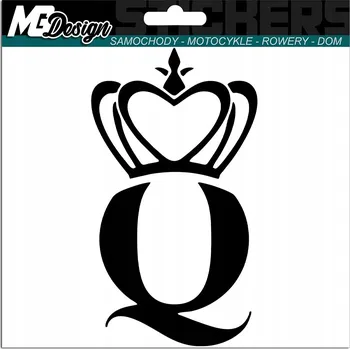 Samolepicí dekorace na vozidlo NÁLEPKA na auto PÍSMENO Q QUEEN KORUNA 8x15