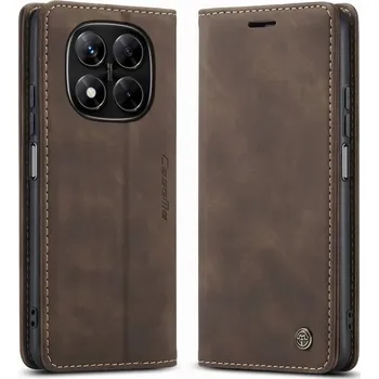 Pouzdro na mobilní telefon Pouzdro s klopou Caseme pro Xiaomi Poco X7, Redmi Note 14 Pro, Redmi Note 14 Pro+ hnědé