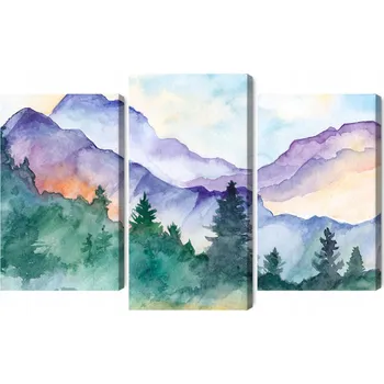 Obraz Vícedílný Malovaný Obraz Horská Krajina 90x60