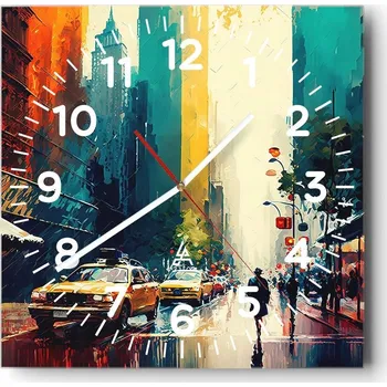 Hodiny Nástěnné hodiny do obýváku 40x40 Umění Bezhlučné Hodiny na skle Tiché